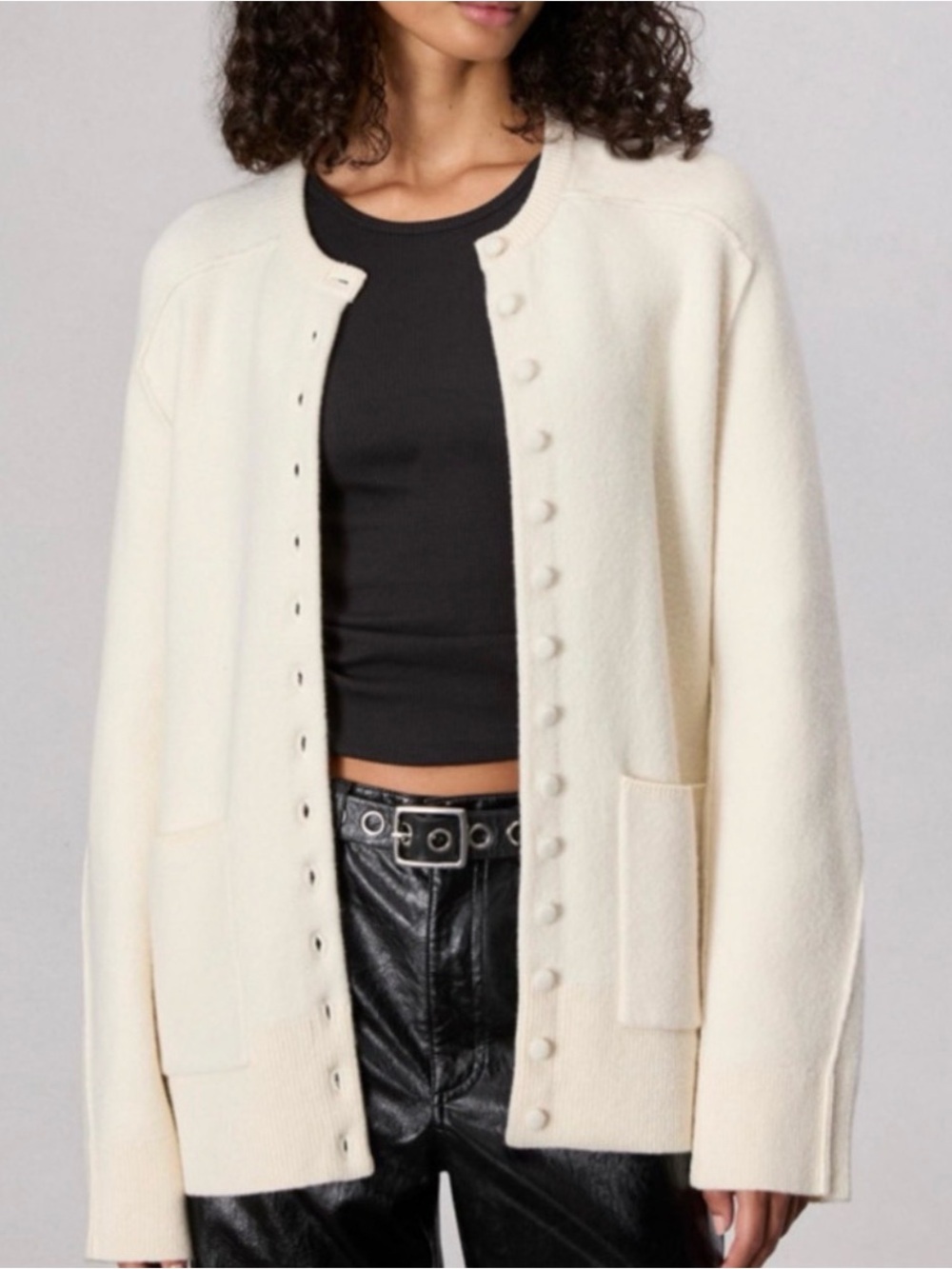 rag & bone Cream Button-Front Cardigan - Picture 5 of 5